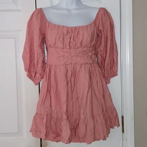 HYFVE HYFVE HYFVE off the shoulder peek a boo mini swing dress Sz S EUC